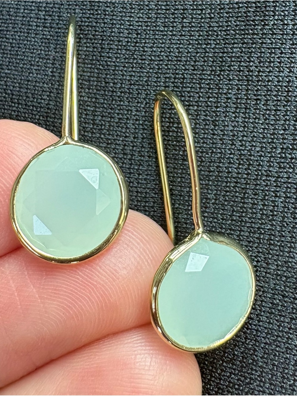 Gold and Mint Green Drop Earrings - Women Jewelry